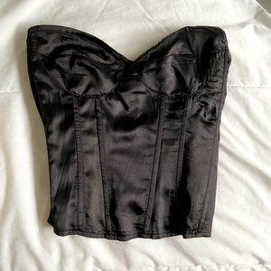 Black Satin Bustier corset top